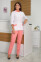 Women's medical blouse "Aurora" white / coral (534252) Women's medical blouse "Aurora" white / coral (534252) фото 1
