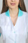 Magnolia dressing gown. COTTON. White + menthol (trim) (544778) Magnolia dressing gown. COTTON. White + menthol (trim) (544778) фото 5