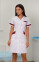 Medical gown for women "Anna" white/ burgundy (534214) Medical gown for women "Anna" white/ burgundy (534214) фото 1