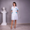 Dressing gown medical female "Anna" white/blue (5311034) Dressing gown medical female "Anna" white/blue (5311034) фото 1