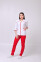 Костюм медицинский Жасмин+ Бр. зауженные. COTTON. Белый / красный (544633) Костюм медицинский Жасмин+ Бр. зауженные. COTTON. Белый / красный (544633) фото 2