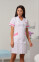 Medical gown for women "Anna" white / pink (534217) Medical gown for women "Anna" white / pink (534217) фото 1