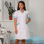 Women's medical gown "Anna" white / mint (5311035) Women's medical gown "Anna" white / mint (5311035) фото 1